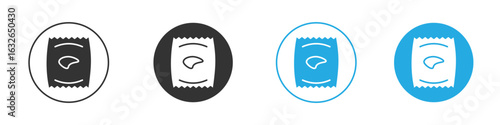 Chips bag icon in editable flat vector in black and white