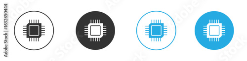Chip icon in editable flat vector in black and white