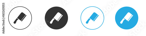 Butcher knife icon in editable flat vector in black and white