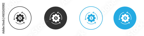 Business model icon in editable flat vector in black and white