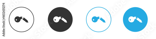Broken key icon in editable flat vector in black and white