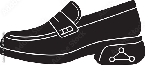 Classic Buckle Loafer Shoe Silhouette Vector Illustration for Elegant Fashion Design