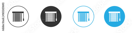 Blinds icon in editable flat vector in black and white