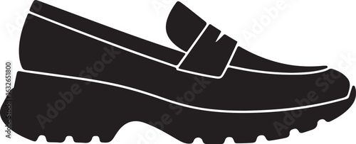 Minimal Silhouette of Modern Loafer Shoe Vector for Sleek Contemporary Fashion