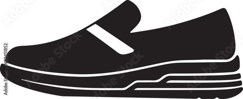 Modern Flat Casual Loafer Shoe Silhouette Vector Illustration for Fashion Designs