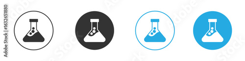 Beaker icon in editable flat vector in black and white