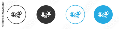 B2B icon in editable flat vector in black and white