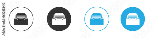 Archive icon in editable flat vector in black and white