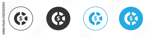 Asset allocation icon in editable flat vector in black and white