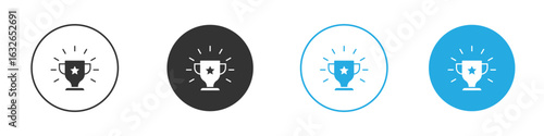 Achievement icon in editable flat vector in black and white