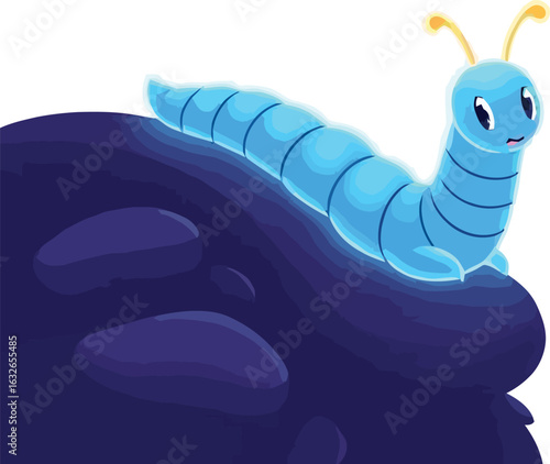 Cute cartoon a illustrator vector glow worm