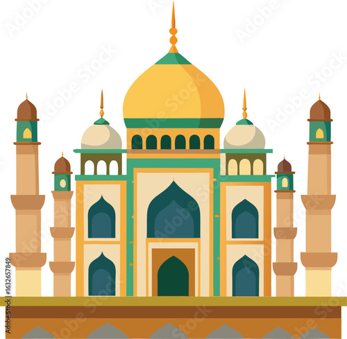 vector illustration of taj mahal agra india