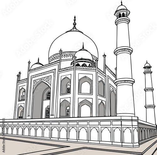vector illustration of taj mahal agra india