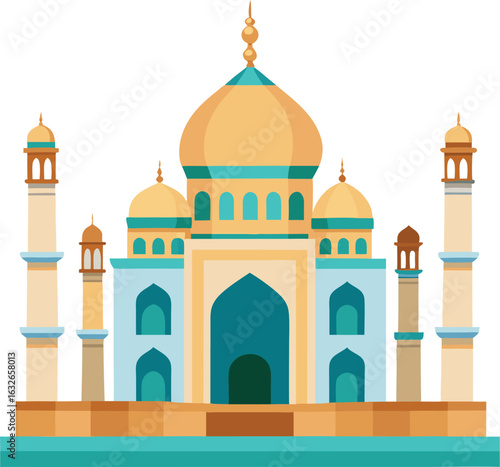 vector illustration of taj mahal agra india