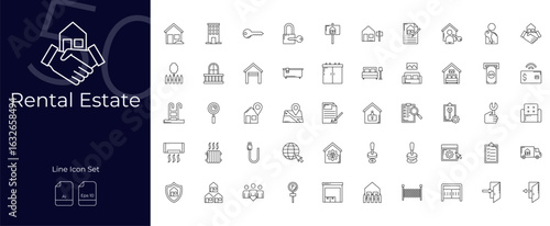 Rental Estate Line Editable Icons set. Vector illustration in modern thin line style of Rental Estate icons: estate, property, rent, etc