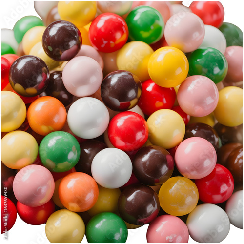Colorful gumballs, assorted candy spheres for confectionery and sweet treats