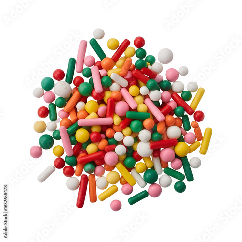 Colorful sprinkles assortment, candy topping for desserts and baking needs