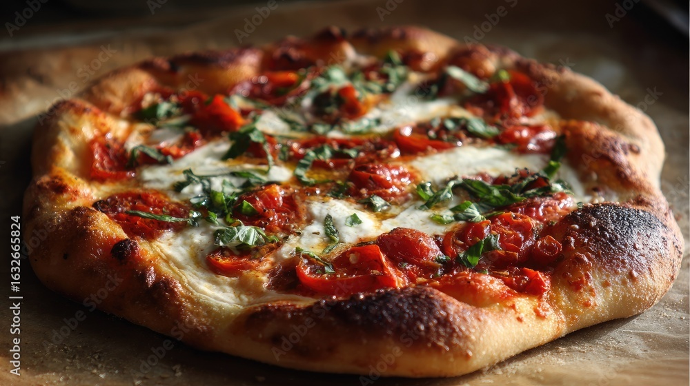 Homemade pizza with fresh toppings Homemade pizza with fresh toppings
