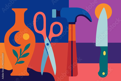 Traditional artisan workshops utilize a range of crafting tools and materials throughout the day