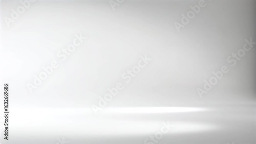 Seamless white background with soft light reflection for staging  