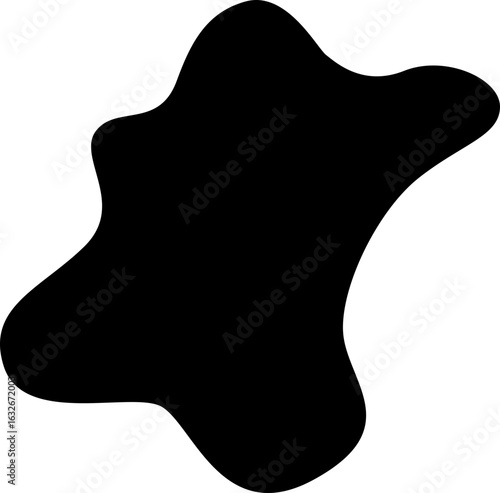 Black abstract shape with a naturally wavy and organic fluid form.