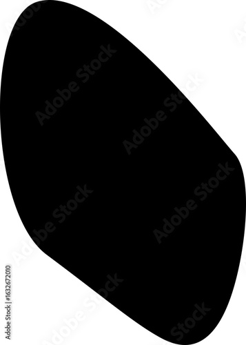 Rounded abstract shape with flowing, organic contours and an uneven outline.