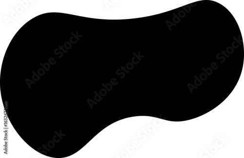 Abstract shape with irregular, organic curves resembling an amoeba.