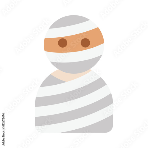 Mummy Wrapped in Bandages Vector Illustration