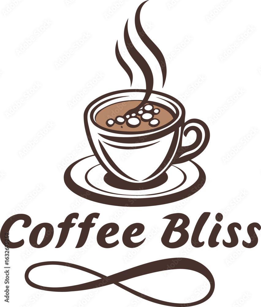 Obraz premium A vector illustration text coffee bliss with white background.