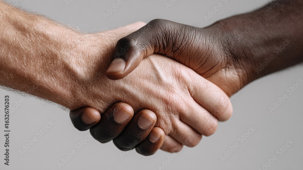 Fototapeta premium Close-up of diverse hands shaking