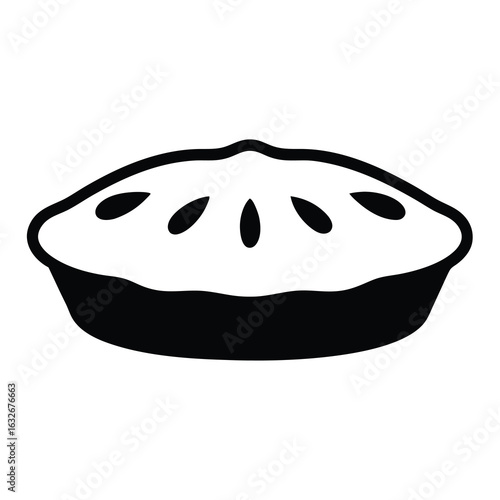 Delicious homemade pie dessert vector illustration for baking recipe and food design needs