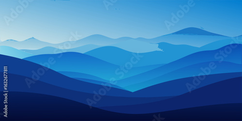 Serene ocean blue gradient background with smooth flowing curves and a calming aesthetic perfect for digital design and branding