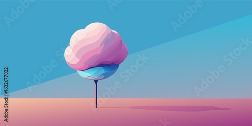 A soft dreamy gradient banner design featuring a smooth blend of cotton candy pink and sky blue perfect for creating a gentle and inviting visual atmosphere
