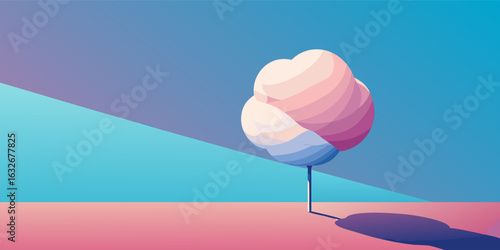 A soft and dreamy gradient banner design featuring a delightful blend of cotton candy pink and sky blue hues perfect for a whimsical advertisement or backdrop