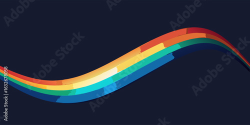 Vibrant seamless rainbow gradient flowing across a banner perfect for advertisements and creative designs showcasing a full spectrum of colors in a smooth continuous transition