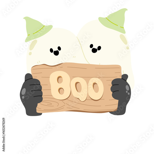 Pastel Halloween Clipart with Cute Ghosts and Witches