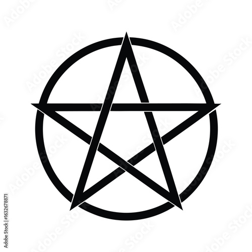 Halloween silhouette of a pentagram on a white background