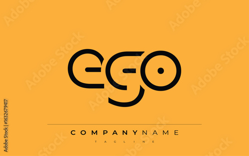 EGO abstract letter design. Modern Business Logo Design With Abstract Typography and Contemporary Style