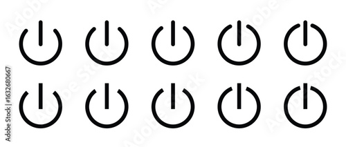 Power off Vectors. Shut down icon, on off power button, switch on switch off icon