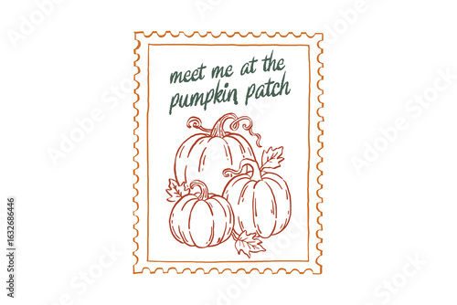 Meet Me at the Pumpkin Patch – Fall Stamp Hand-drawn SVG Design 