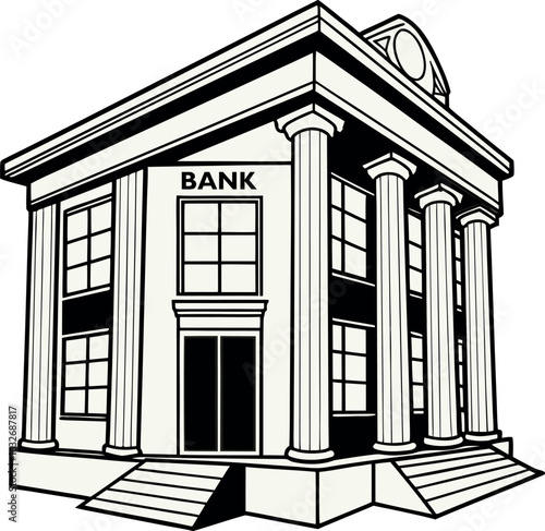 Bank vector illustration on a white background.