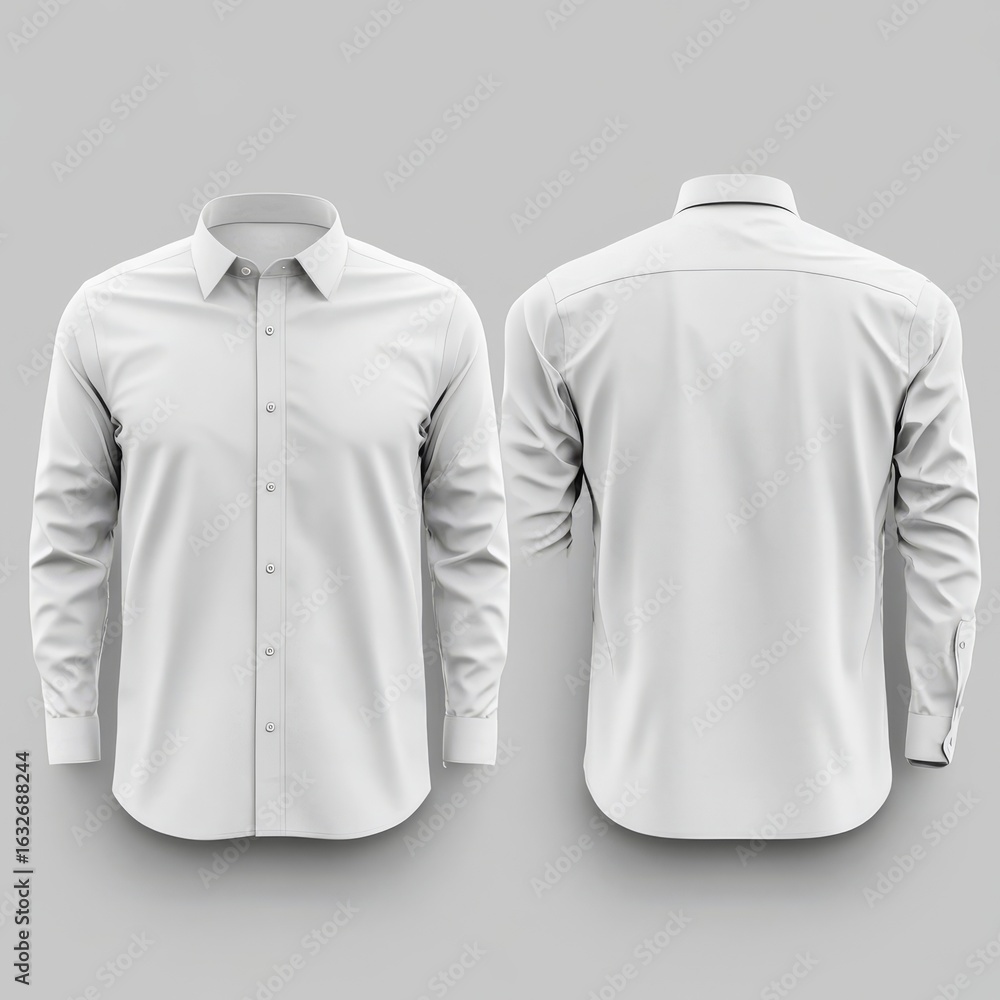 a high-quality blank collared shirt mockup template showcasing both the front and back views. a high-quality blank collared shirt mockup template showcasing both the front and back views.