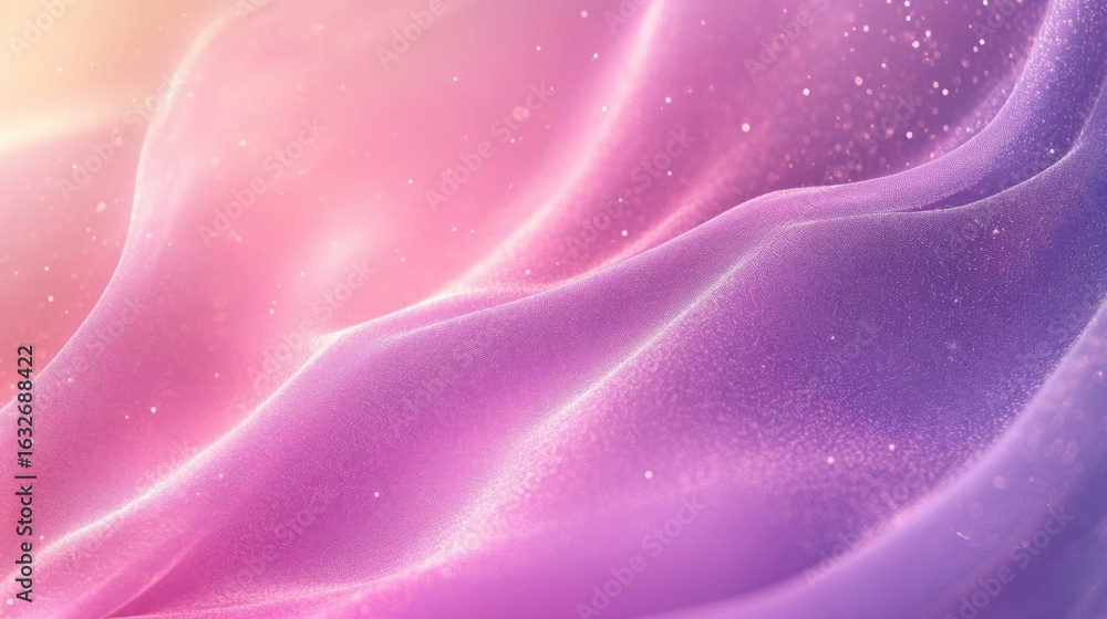 Fototapeta premium Soft flowing fabric in pastel colors with sparkles, creating a dreamy background