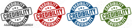 credibility stamp. credibility round stamp set isolated on white background