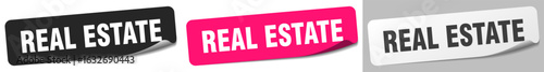 real estate sticker. real estate sticker set on white background