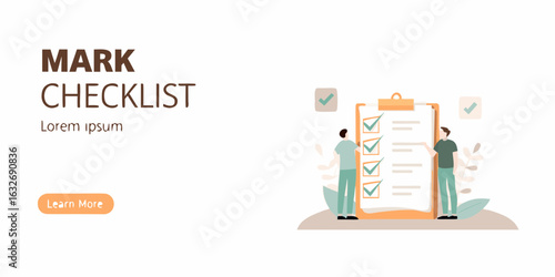 Team completing a checklist on a clipboard