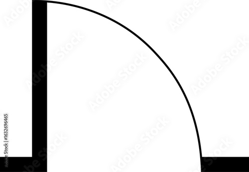 Door architectural symbol, interior design plan graphic, building plan element for designs and schematics
