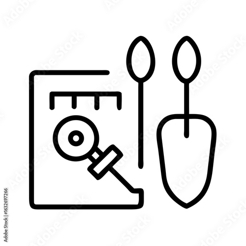 Garden planner tools with measuring tape and gardening spades  