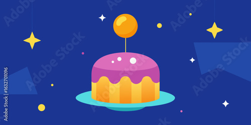 animated birthday with floating jelly cake design