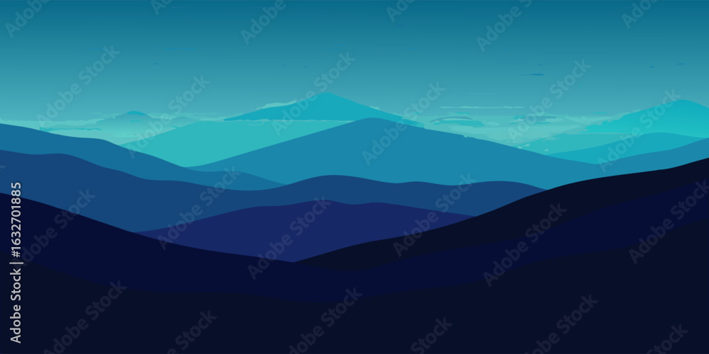 Fototapeta premium Abstract deep underwater gradient background with dark navy and aqua hues suitable for banners and advertisements